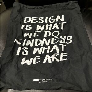 Kurt Geiger London Unique Design Dust Bag Travel Storage Black 15" x 10